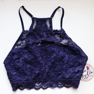 Size M Zoe & Bella Navy Lacy Bralette